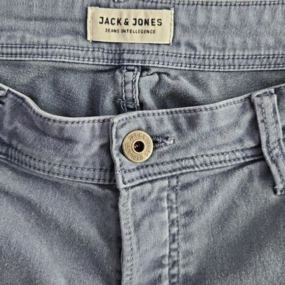 Jack & Jones Jeans Men's Glenn 36x34 Faded Navy Blue Slim Fit Button Fly - Picture 8 of 16